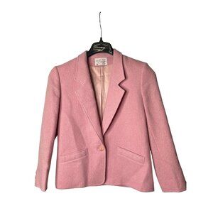 Pendleton Womens Woolen Mills Blazer Jacket Size 6 Petite Pink Wool Lined
